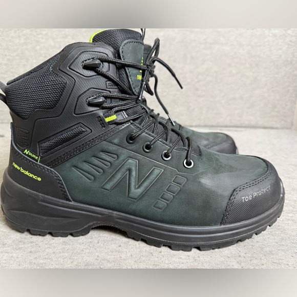 New Balance Men’s Safety Toe Work Boots Black Green Safety Toe Size 12 Lace-Up - Picture 4 of 8